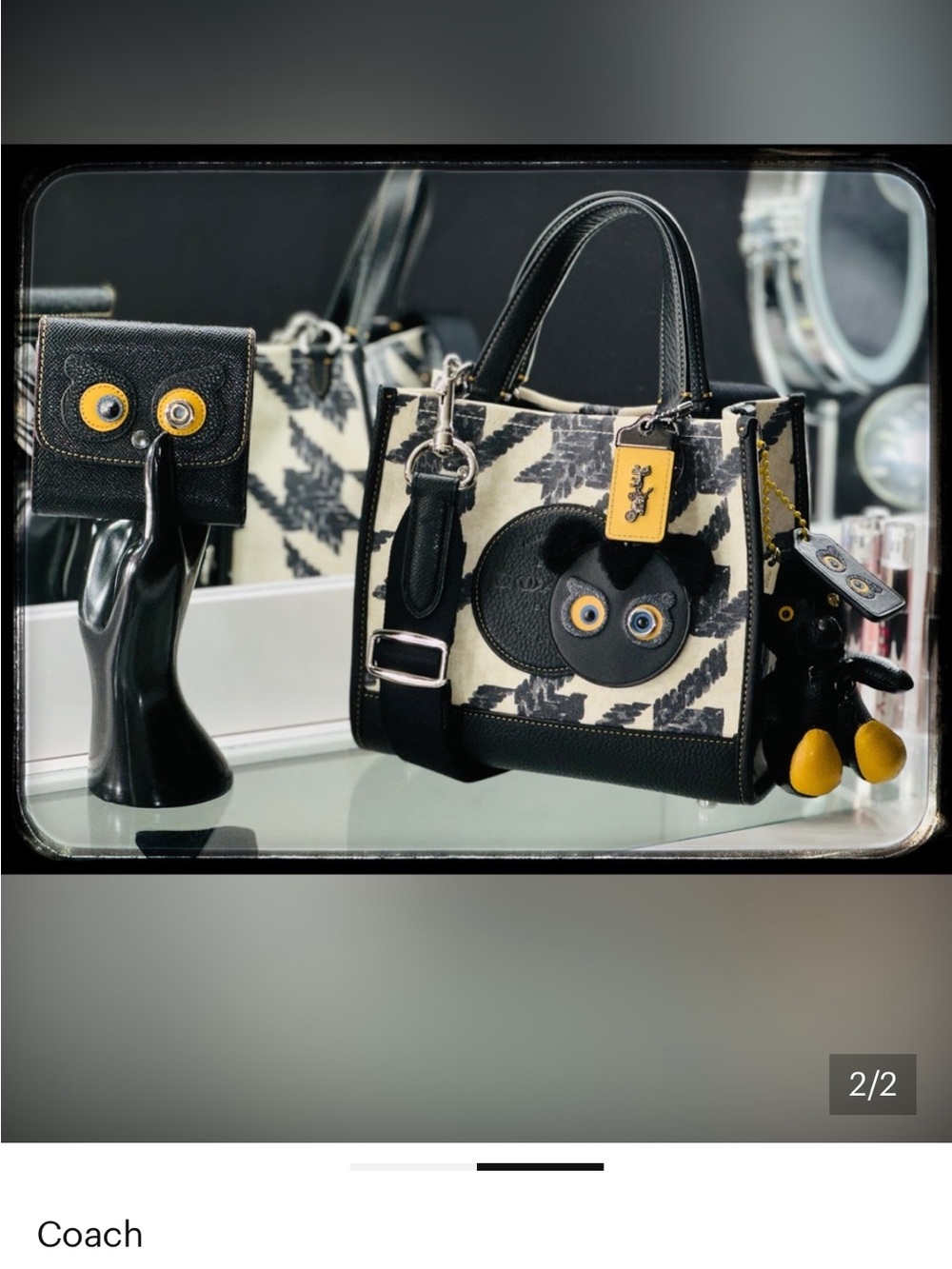 Coach- Dempsey Tote 22 With Houndstooth Print And Patch